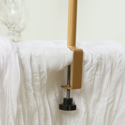 Gold Metal Over-The-Table Rod Stand with Clamps, Round Top Balloon Arch Flower Stand for Wedding and Party Decorations - 4ftx6ft