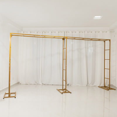 Gold Rectangular Arbor - Freestanding 6' High Over the Table Stand, Backdrop Stand with Double Frame for Floral Balloon Décor - 6ftx12ft