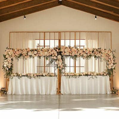 Gold Rectangular Arbor - Freestanding 6' High Over the Table Stand, Backdrop Stand with Double Frame for Floral Balloon Décor - 6ftx12ft