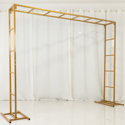 Gold Rectangular Arbor - Freestanding 6' High Over the Table Stand, Backdrop Stand with Double Frame for Floral Balloon Décor - 6ftx8ft