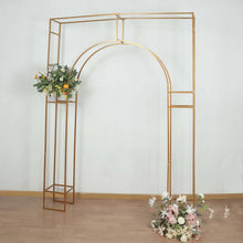 Heavy Duty Gold Metal Rectangular Wedding Arch in Arc de Triomphe Style