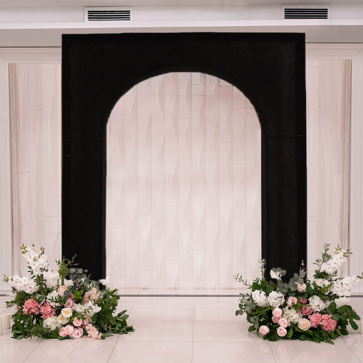 Black Spandex Wedding Arch Cover for Arc de Triomphe Stand, Stretch Fitted Floral Balloon Frame