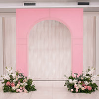 Pink Spandex Wedding Arch Cover for Arc de Triomphe Stand, Stretch Fitted Floral Balloon Frame Backdrop Stand Cover - 7ft