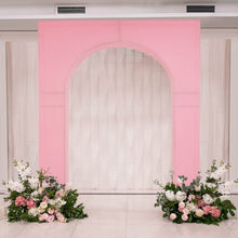 Pink Spandex Wedding Arch Cover for Rectangular Arc de Triomphe Metal Stand, Stretch Fitted Floral