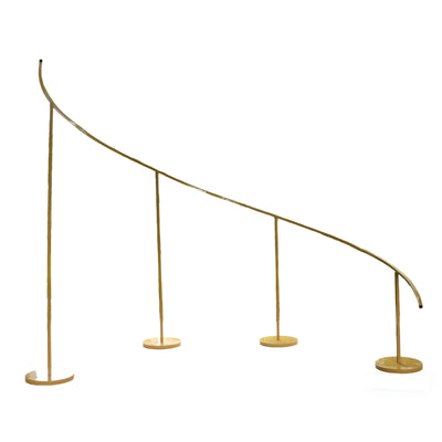 Curved Wave Wedding Arch Backdrop Stand – 8ft x 12ft Gold Heavy-Duty Metal Frame for Event, Balloon & Floral Décor