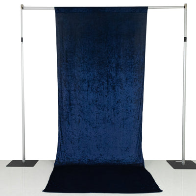Crushed Velvet Backdrop Curtain – Navy Blue 5ft x 12ft Event Drape with Rod Pocket, Privacy Panel for Photo Booths & Events