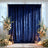 Crushed Velvet Backdrop Curtain – Navy Blue 5ft x 12ft Event Drape with Rod Pocket