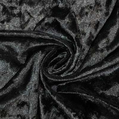 Crushed Velvet Backdrop Curtain – Black 5ft x 14ft Event Drape with Rod Pocket, Privacy Panel for Photo Booths & Events