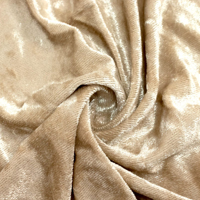 Crushed Velvet Backdrop Curtain – Beige 8ft x 8ft Event Drape with Rod Pocket, Privacy Panel for Photo Booths & Events