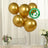 50 Pack Metallic Gold Biodegradable Balloons, Thick Chrome Latex Party Balloons - 12"
