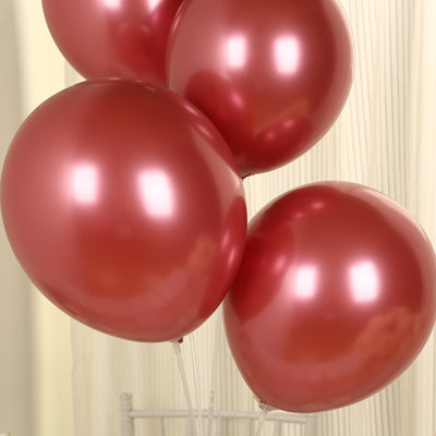 50 Pack Metallic Pink Biodegradable Balloons, Thick Chrome Latex Party Balloons - 12"