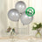 10 Pack Metallic Silver Biodegradable Balloons, Thick Chrome Latex Party Balloons - 18inch