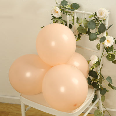 50 Pack Matte Pastel Blush Biodegradable Balloons, Round Eco-friendly Thick Latex Party Balloons - 12"