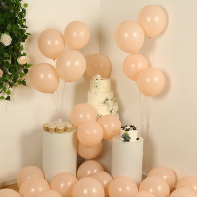 50 Pack Matte Pastel Blush Biodegradable Balloons, Round Eco-friendly Thick Latex Party Balloons - 12"
