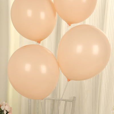 50 Pack Matte Pastel Blush Biodegradable Balloons, Round Eco-friendly Thick Latex Party Balloons - 12"