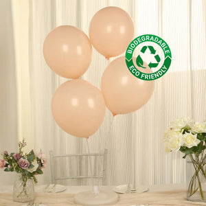 50 Pack Matte Pastel Blush Biodegradable Balloons, Round Eco-friendly Thick Latex Party Balloons - 12"