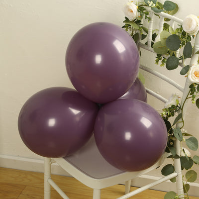 50 Pack Matte Pastel Violet Amethyst Biodegradable Balloons, Round Eco-friendly Thick Latex Party Balloons - 12"