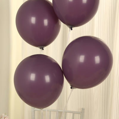 50 Pack Matte Pastel Violet Amethyst Biodegradable Balloons, Round Eco-friendly Thick Latex Party Balloons - 12"