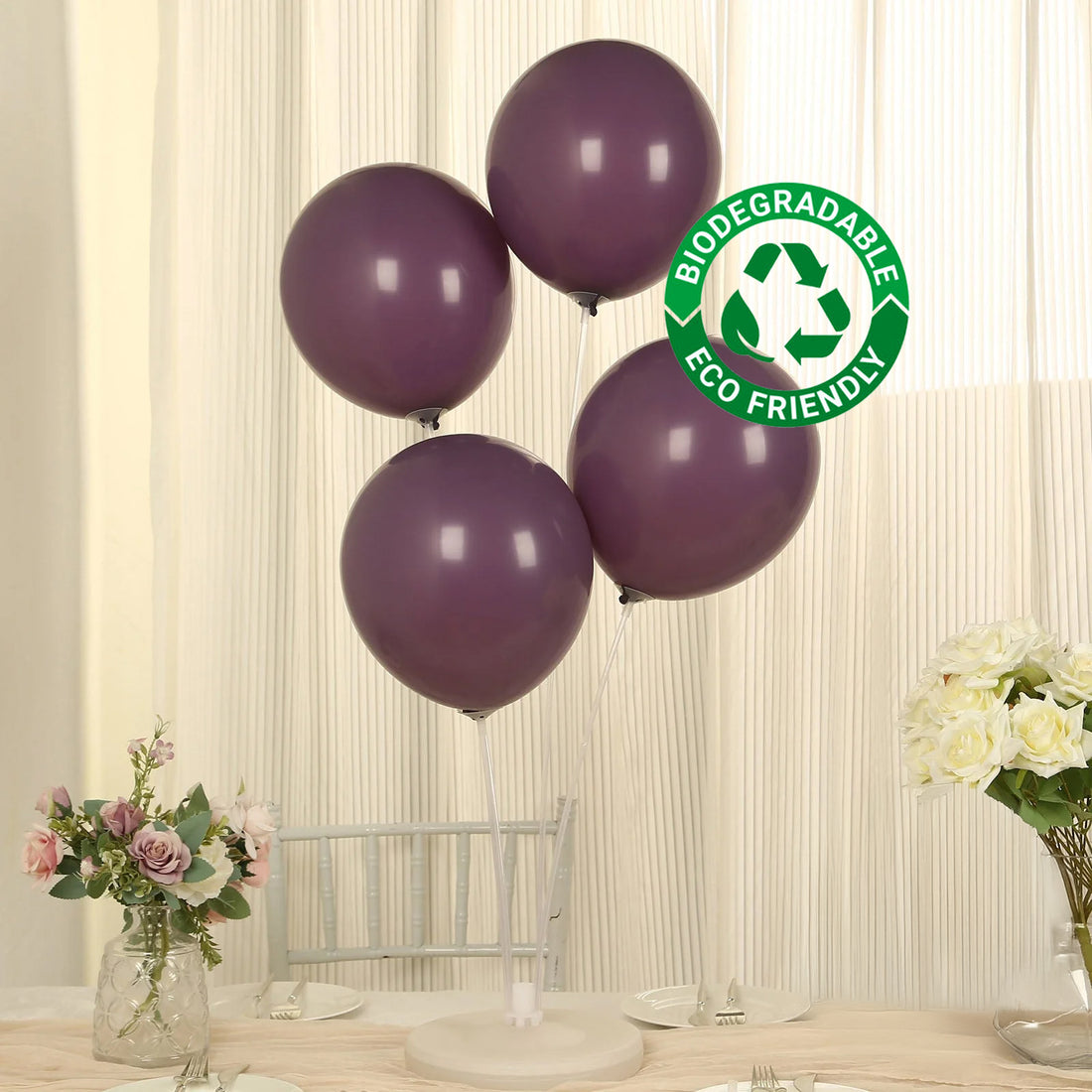 50 Pack Matte Pastel Violet Amethyst Biodegradable Balloons, Round Eco-friendly