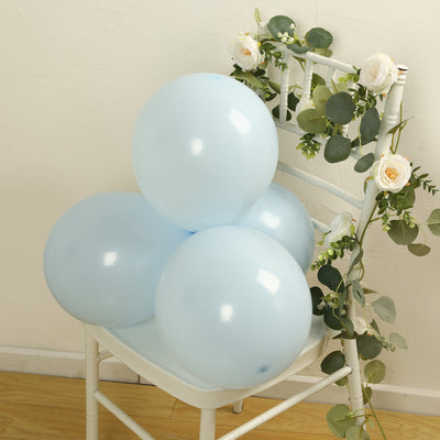 50 Pack Matte Pastel Ice Blue Biodegradable Balloons, Round Eco-friendly Thick Latex Party Balloons - 12"