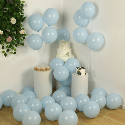 50 Pack Matte Pastel Ice Blue Biodegradable Balloons, Round Eco-friendly Thick Latex Party Balloons - 12"