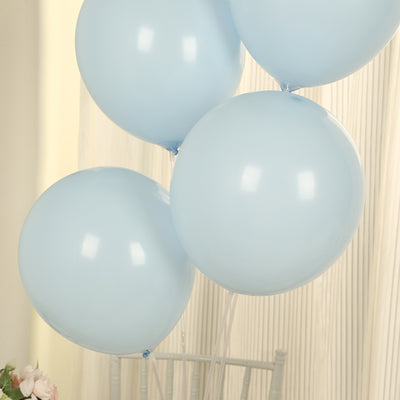 50 Pack Matte Pastel Ice Blue Biodegradable Balloons, Round Eco-friendly Thick Latex Party Balloons - 12"
