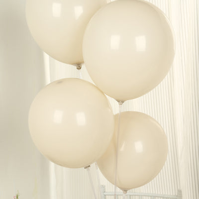 50 Pack Matte Pastel Beige Biodegradable Balloons, Round Eco-friendly Thick Latex Party Balloons - 12"