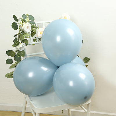 50 Pack Matte Pastel Dusty Blue Biodegradable Balloons, Round Eco-friendly Thick Latex Party Balloons - 12"
