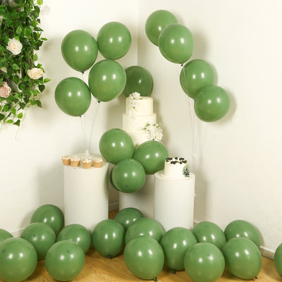 50 Pack Matte Pastel Dusty Sage Green Biodegradable Balloons, Round Eco-friendly Thick Latex Party Balloons - 12"