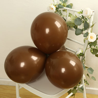 50 Pack Matte Pastel Cinnamon Brown Biodegradable Balloons, Round Eco-friendly Thick Latex Party Balloons - 12"