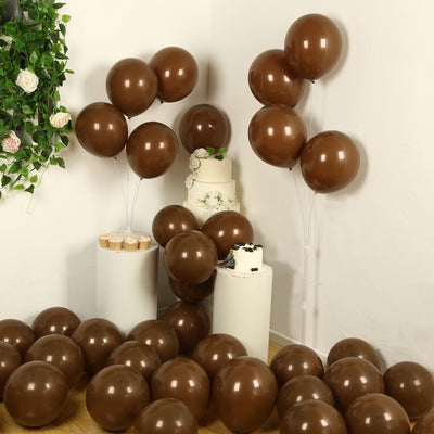 50 Pack Matte Pastel Cinnamon Brown Biodegradable Balloons, Round Eco-friendly Thick Latex Party Balloons - 12"