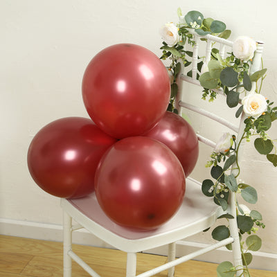 50 Pack Matte Pastel Burgundy Biodegradable Balloons, Round Eco-friendly Thick Latex Party Balloons - 12"