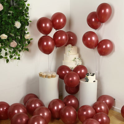 50 Pack Matte Pastel Burgundy Biodegradable Balloons, Round Eco-friendly Thick Latex Party Balloons - 12"