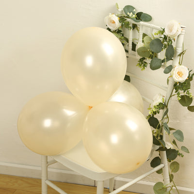 50 Pack Matte Pastel Cream Biodegradable Balloons, Round Eco-friendly Thick Latex Party Balloons - 12"