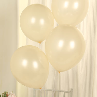 50 Pack Matte Pastel Cream Biodegradable Balloons, Round Eco-friendly Thick Latex Party Balloons - 12"