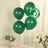 50 Pack Matte Pastel Hunter Emerald Green Biodegradable Balloons, Round Eco-friendly