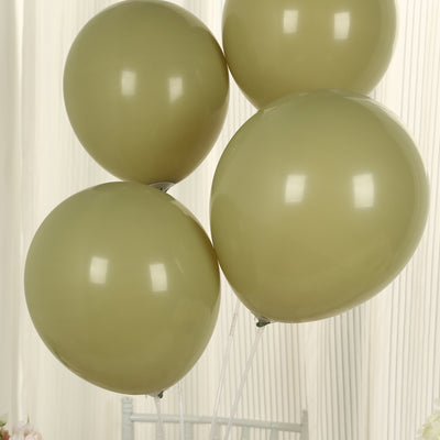 50 Pack Matte Pastel Olive Green Biodegradable Balloons, Round Eco-friendly Thick Latex Party Balloons - 12"