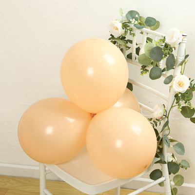 50 Pack Matte Pastel Peach Biodegradable Balloons, Round Eco-friendly Thick Latex Party Balloons - 12"