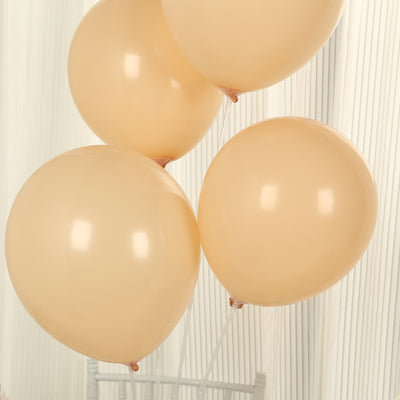 50 Pack Matte Pastel Peach Biodegradable Balloons, Round Eco-friendly Thick Latex Party Balloons - 12"