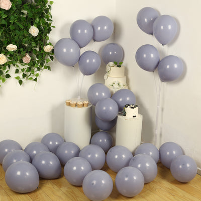50 Pack Matte Pastel Serenity Blue Biodegradable Balloons, Round Eco-friendly Thick Latex Party Balloons - 12"