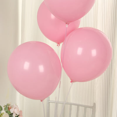 50 Pack Matte Pastel Pink Biodegradable Balloons, Round Eco-friendly Thick Latex Party Balloons - 12"