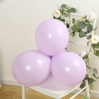 50 Pack Matte Pastel Purple Biodegradable Balloons, Round Eco-friendly Thick Latex Party Balloons - 12"