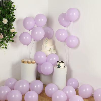 50 Pack Matte Pastel Purple Biodegradable Balloons, Round Eco-friendly Thick Latex Party Balloons - 12"