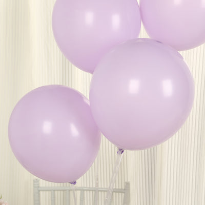 50 Pack Matte Pastel Purple Biodegradable Balloons, Round Eco-friendly Thick Latex Party Balloons - 12"