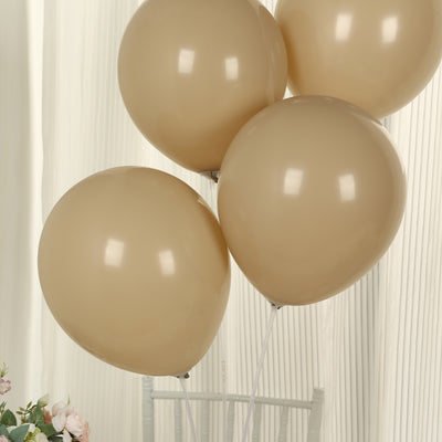 50 Pack Matte Pastel Taupe Biodegradable Balloons, Round Eco-friendly Thick Latex Party Balloons - 12"