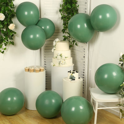 10 Pack Matte Pastel Dusty Sage Green Biodegradable Balloons, Round Eco-friendly Thick Latex Party Balloons - 18"