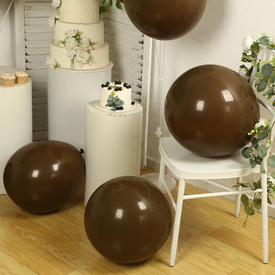 10 Pack Matte Pastel Cinnamon Brown Biodegradable Balloons, Round Eco-friendly Thick Latex Party Balloons - 18"