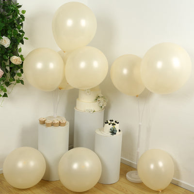 10 Pack Matte Pastel Cream Biodegradable Balloons, Round Eco-friendly Thick Latex Party Balloons - 18"