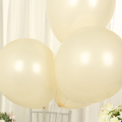 10 Pack Matte Pastel Cream Biodegradable Balloons, Round Eco-friendly Thick Latex Party Balloons - 18"