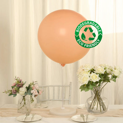 5 Pack Large Matte Pastel Blush Biodegradable Balloons, Round Eco-friendly Thickened Latex Party Balloons - 36"